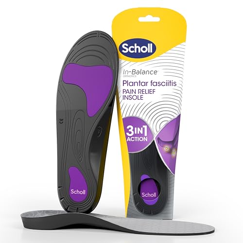 Scholl in-Balance Orthotics Plantar Fasciitis Insoles for Men & Women - Helps Alleviate Plantar Fasciitis Pain Orthopedic Arch Support Inserts Heel Discomfort and Pressure Motion Control Structure