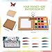 Mini Watercolor Paint Set, Mini Watercolor Travel Set, Pocket Watercolor Kit with Paints, Watercolor Brush Pens, Sketchbook & Wooden Box for Artists & Students