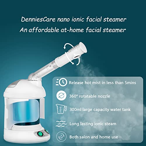 Facial Steamer Denniescare Hot Mist Face Steamer Nano Ionic Table Top Mini Steamer Spa 360° Rotatable Sprayer Personal Care Use At Home Or Salon Blue White #TOP2