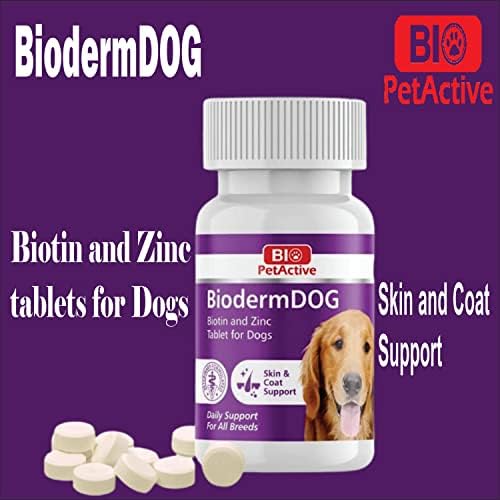 Image of Bio PetActive Biodermdog Biotin and Zinc Tablet for Dogs 0,5 g 75 Tablets Helps in Support Gut Health & Maintain Healthy Skin Condition