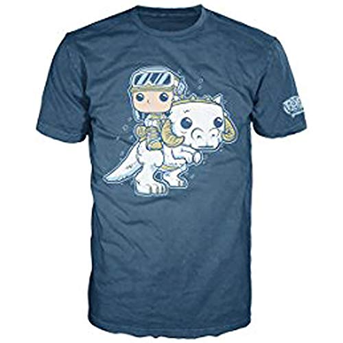 Funko Pop Star Wars Luke and Tauntaun T-Shirt - Mens (Medium) Blue