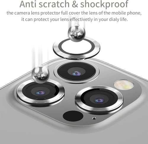 Image of DD SON Back Camera Lens Protector Tempered Glass for iPhone 13 Pro /iPhone 13 Pro Max (Silver) Case Friendly with Edge to Edge Coverage and Easy Installation Kit, Pack of 1