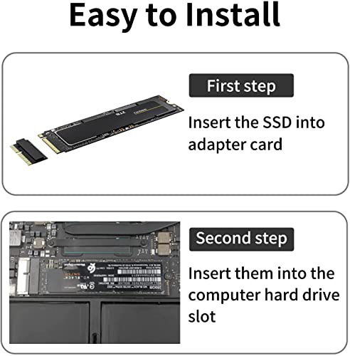Image of Tobo M.2 PCIE NVME SSD Adapter Card, Easy Installation, Converter for A1465 A1466 A1398 A1502 TD-401HS, NVME /AHCI Upgraded Kit