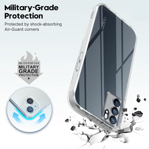 Image of Jkobi Back Cover for Oppo Reno6 5G | Reno 6 5G (Silicone Clear Shockproof Case with Camera Protection | Soft and Flexible | Transparent)