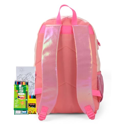 Mochila Escolar Holográfica Boneca Rosa Filme Infantil Feminina Lápis E Giz De Cera (Rosa)