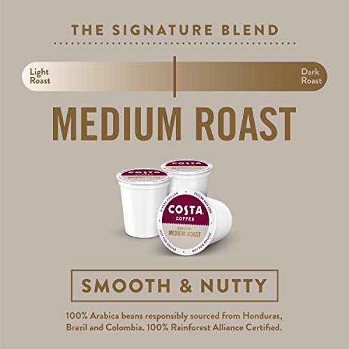 Costa Coffee Single Serve Pods Compatible with Keurig K-Cup Brewers, Medium Roast, 20 count