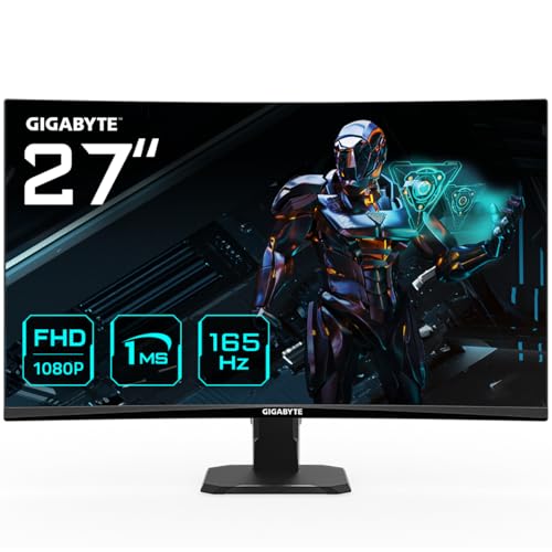 Gigabyte GS27F 27' Monitor de Juego FHD - 1920 x 1080, 165Hz, 1ms, 300 CD/m², FreeSync Premium, HDR Ready, HDMI 2.0, Displayport 1.4