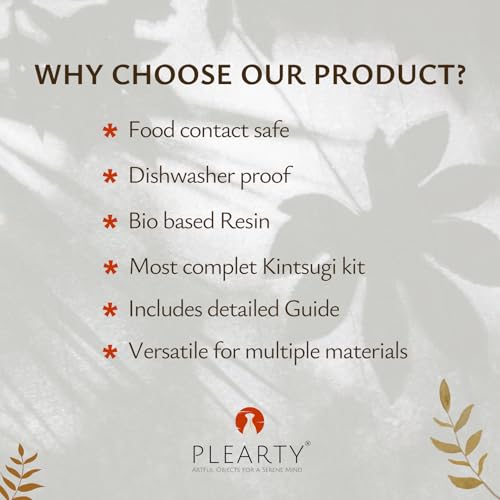 image for PLEARTY Kintsugi Repair Kit Food-Safe Linseed Resin Dishwasher-Proof 2