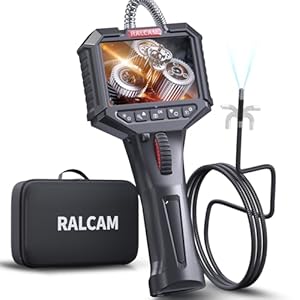 Ralcam Endoskopkamera mit Licht Endoscope Camera - Endoskop 8, 5mm Inspektionskamera 3, 5" HD 1080P Rohrkamera, Kameras mit 8 LED, IP67 Wasserdicht 1M Halbsteifes Kabel Teleskopkamera Kfz Werkzeug