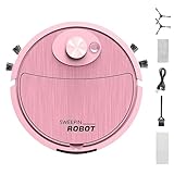 Robot aspirapolvere per pavimenti, con controllo a pulsante, ricaricabile tramite USB, 3 modalità di pulizia, aspirapolvere silenzioso per piastrelle di ceramica, pietra, laminato, pavimenti in legno,