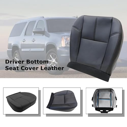AOUTTUOA Driver Side Bottom and Top Lean Back Seat Covers Leather Black Compatible with Chevy Silverado Suburban Avalanche 2007-1013 Compatible with GMC Sierra Tahoe Yukon 2007-2013 - Image 7