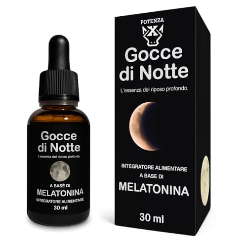 Gocce di Notte – Integratore a Base di Melatonina 1 mg, Favorisce il Sonno e il Rilassamento, 30 ml – Made in Italy