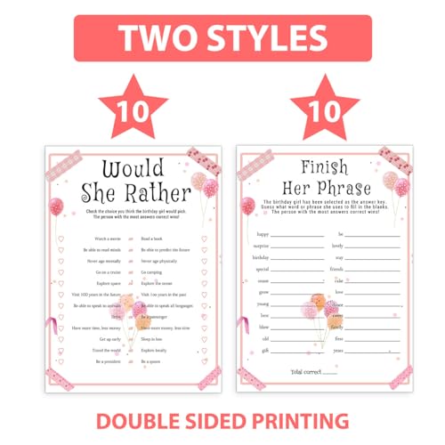 Alodr ST273 Birthday Party Games Set For Girls, Funny Girl Party Game thumb #2