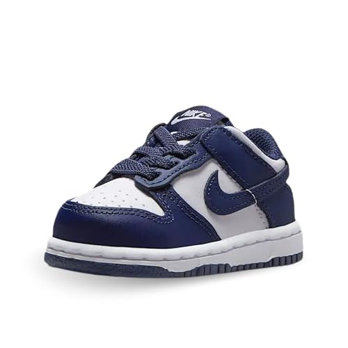 Nike Dunk Low Baby/Toddler Shoes (FB9107-116, White/White/Midnight Navy)