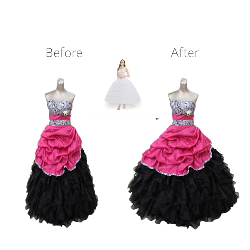 YLMTOP Women's Full Shape 6 Hoop Petticoat Underskirt Slip Crinoline for Wedding Dress Ball Gown YPT306-WH