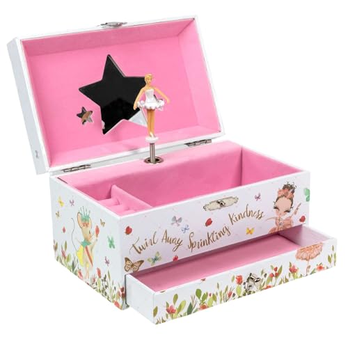 Boîte à bijoux musicale pour filles compacte pour table de chevet