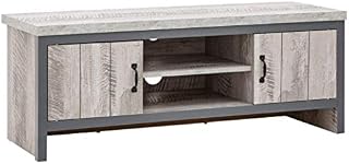 GFW Boston 2 Drawer Tv Unit, 39.2 cm Depth x 113 cm Width x 43 cm Height, Grey