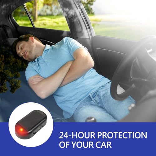 2 Stück Alarmanlage Auto, Solar Power Dummy Alarm LED Diebstahl Blinken, Alarmanlage Diebstahlsicherung, für Auto Sicherheitssystem, Dummy Anti-diebstahl Blinklampe(Rot und Blau)