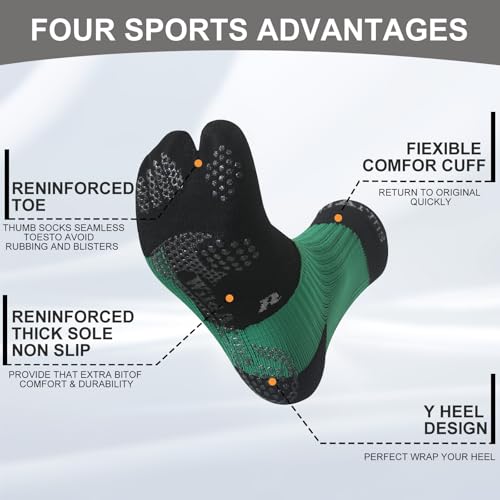 Wildarms Compression Tabi Socks Sports Anti Slip Grip Pads Athletic Socks Running Hiking with Cushion Men Women 1 Pair2
