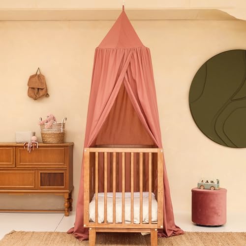 Ciel de Lit Rose Enfant | Baldaquin Rond pour Chambre Bébé & Enfant | Moustiquaire pour Berceau, Lit ou Coin Lecture | Décoration de Chambre & Aire de Jeu