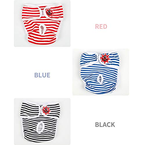 Dog Panty Washable Female Sanitary Pant Physiological Underwear No Leak Pet Puppy Dog Diaper With Adjustable Snaps(Blue S) #TOP5