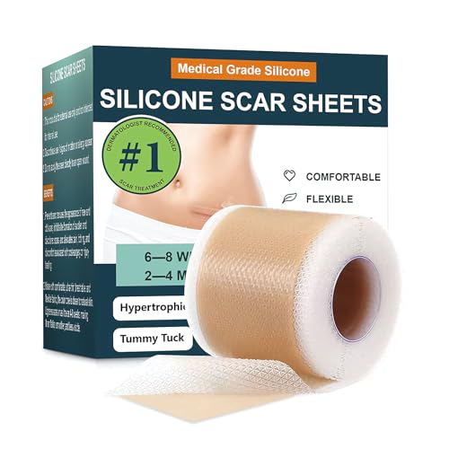 Cyberwork Rollo de Parche de Silicona para Cicatrices (4CM x 150CM), Parche Profesional para la Curación de Cicatrices, Adecuado para Cirugías, Quemaduras y Cicatrices de Acné, Reutilizable