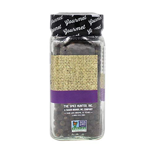 The Spice Hunter Peppercorns, Black, Tellicherry, Whole, 2.2-Ounce Jar #TOP1