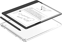 Kindle Scribe (16 GB) with Basic Pen and Made for Amazon, Snap-in Clear Case for Kindle Scribe (2022 Release)