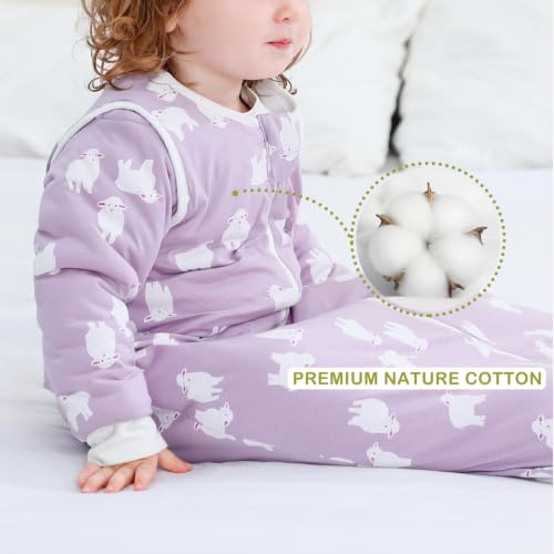 Image of Baby Sleep Sack 2.5 TOG Cotton Lamb S | 100% Cotton detachable sleeves baby sleep sack, gentle on baby's skin with winter warmth and cozy sleep comfort for 0-6M
