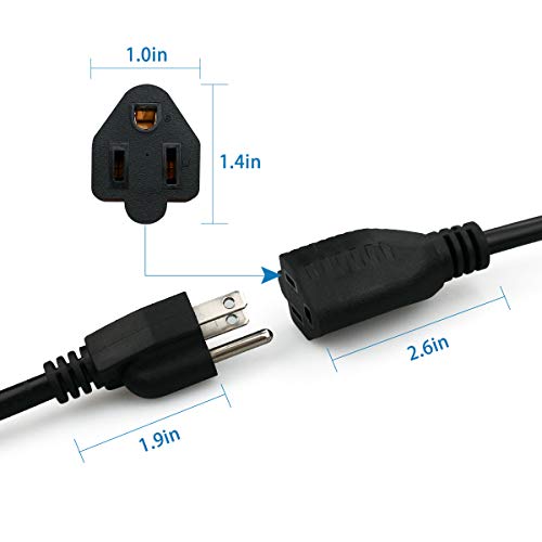 Clearmax Power Cable Extension 3 Prong Cord Plug Male To Female 16 Awg For Home And Office Improvement Ul Certified 15 Feet, 2 Pack, Black #TOP3