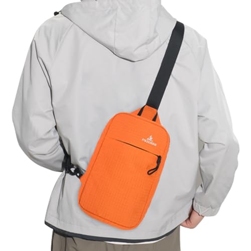 Peicees Small Sling Bag for Women Men Trendy Casual Phone Chest Bag Waterproof Crossbody Daypack