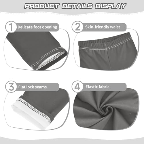 DOMIKING Dark Grey Girl's Leggings Pants Kids' Yoga Pants Stretchy Active Tights 4 Years3