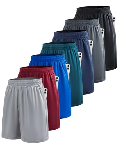 BALENNZ 7 Pack Mens Basketball Shorts with Pockets Mens Shorts At...