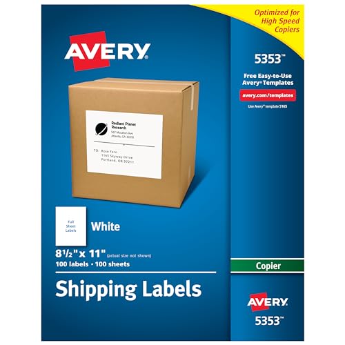 Étiquettes d'expédition Avery 5353 blanc mat pour copieur