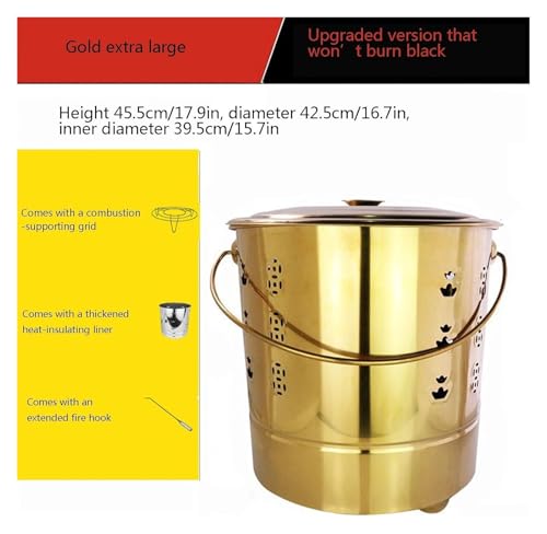 Extra Large Smokeless Stainless Steel Burn Barrel Incinerator with Lid - Durable Garden Fire Bin for Efficient Waste Burning, Outdoor Fire Pit, Backyard Fire Disposal