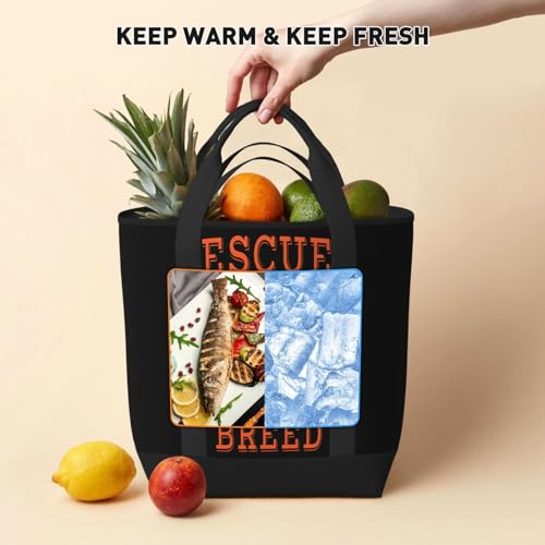 Dog Rescued Is My Favorite Breed Premium Insulated Tote Bag – Heavy-Duty Handles, Perfect For Supermarket Trips, Picnics & Daily Commute 5