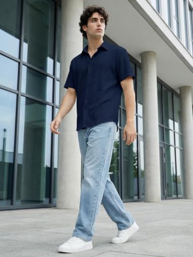 Image of Leriya Fashion Men Poly Blend Fabric | Textured Finish | Collar Neck | Button Closure | Office & Casual Wear | S-3XL