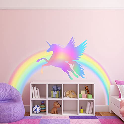 70.87 X 37.40 Incheslarge Unicorn Wall Decals With Vinyl Rainbow Wall Stickers Waterproof Unicorn Wall Sticker Peel And Stick Rainbow Decals For Girls Kids Bedroom Nursery Playroom Decor (Unicorn) #TOP4