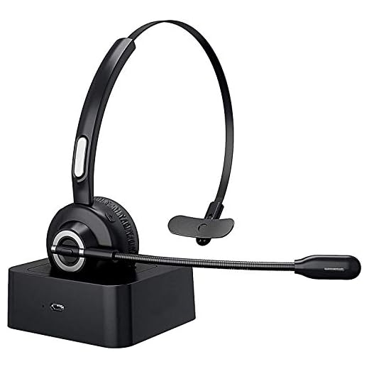 Tanouve Auriculares con Micrófono PC,Auriculares Inalámbricos Bluetooth Cascos Gaming PC con Estación de Carga Cancelación de Ruido Compatibles con PC/tabletas/teléfonos móviles/Playstation4 (Negro)