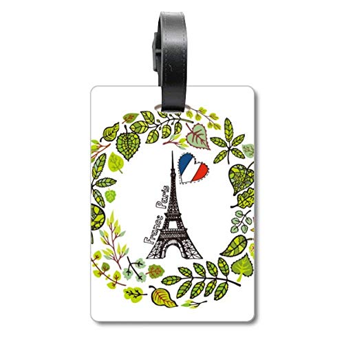 Illustration Tour Eiffel Paris sur etiquette de bagage pour offrir aux passionnés de voyage