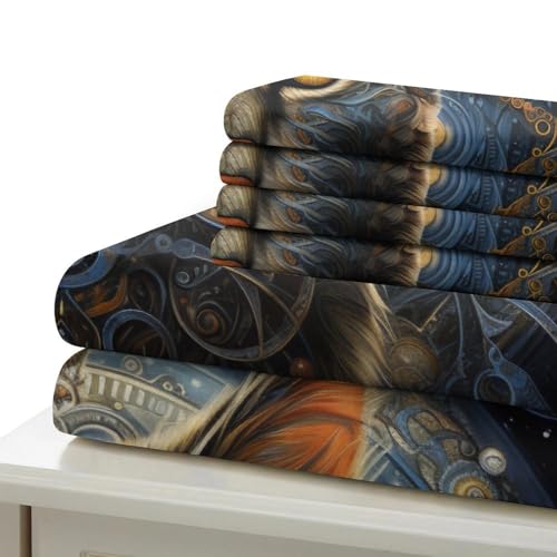 Housse de couette chat 3D 200x200 cm avec 2 taies d'oreiller en microfibre - 6
