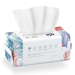 Ourmed Life Face Towels – Ultra Thick Disposable USDA Biobased Facial Clean Wash Cloth for Sensitive Skin, Lint- free Facial Tissue for Cleansing, Skincare and Makeup Remover, Dry Wipes, 80 count