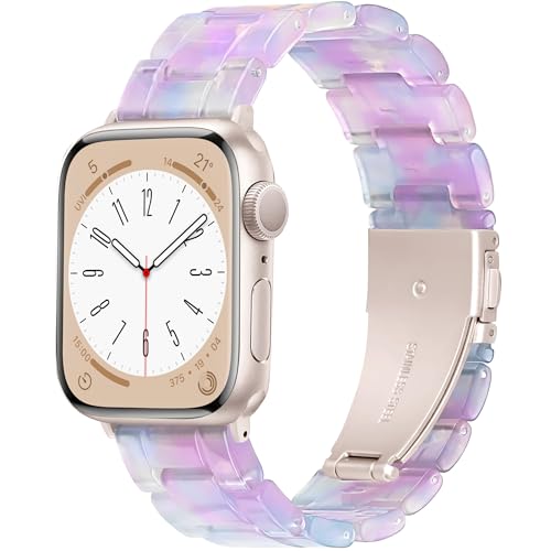 Melyis Resin Band for Apple Watch Bands 42mm 41mm 40mm 38mm fit Apple Watch Bands for Women 40mm iWatch Bands for Women Strap for Apple Watch Series 11 10 9 SE 8 7 6 5 4 3 2-Tortoiseshell Bro product thumbnail 18