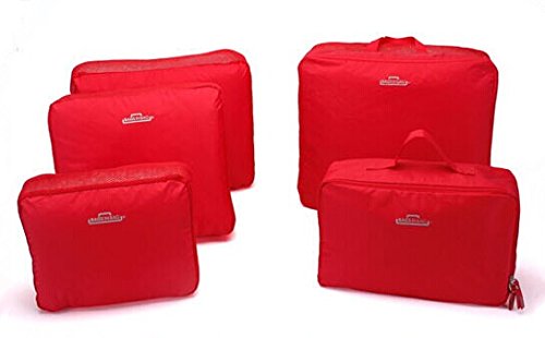Bill & Candy Bag in bag 5 pieces set travel packing cube in Red