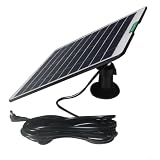 5W Solar Panel &, 5V DC3.5x1.35mm with Cable, Monocrystalline Security Supply Kit, Black(Black)