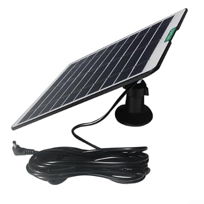 5W Solar Panel &, 5V DC3.5x1.35mm with Cable, Monocrystalline Security Supply Kit, Black(Black)