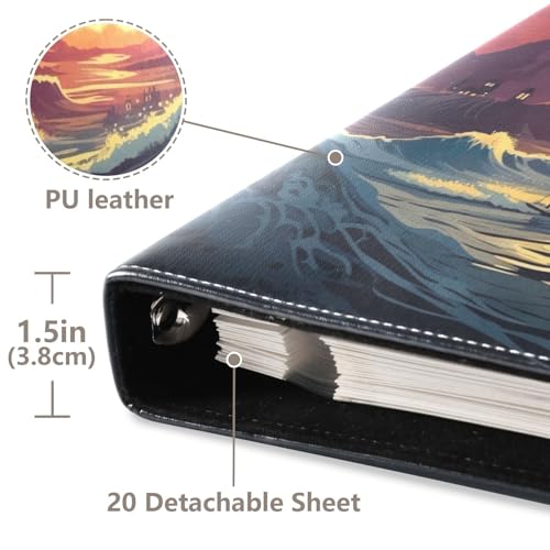 Álbum de fotos adhesivo DIY Scrapbook FLildon de cuero PU con 40 páginas 8x10 para recuerdos miniatura 4