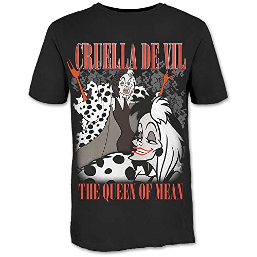 Disney 101 Dalmations Cruella Homage Official Tee T-Shirt Mens Unisex (Medium) Black