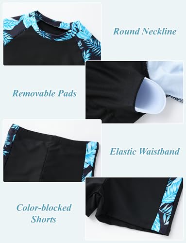 SEAUR Girls Rash Guard Swim Set 2 Pieces Long Sleeve Bathing Suit Quick Dry Summer Sun Protection Swimsuit for Beach Vocation3