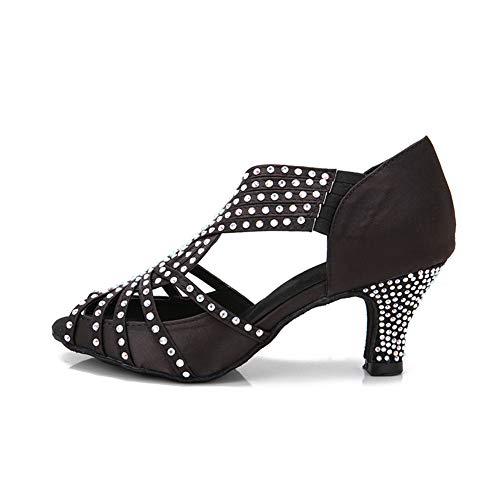 Image of TTdancewear Women Rhinestone Dance Shoes Ballroom Latin Salsa Bachata Performance Dance Dancing Shoes